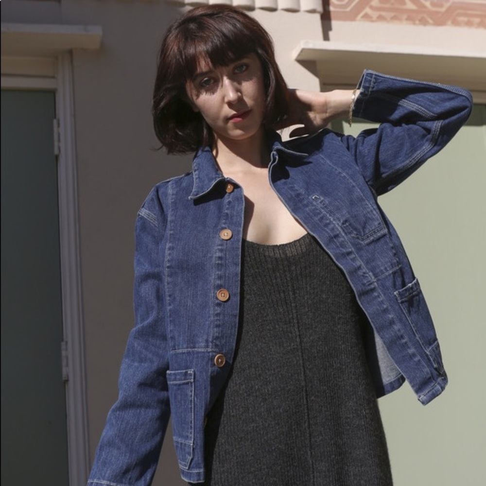 NWOT Caron Callahan Krasner denim chore jacket S